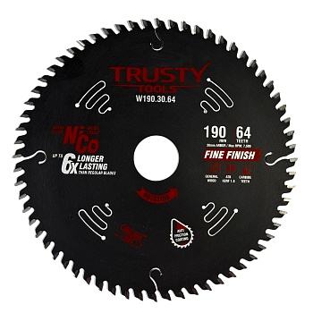 Диск пильный Trusty-Tools Fine Finish чистый рез 190х30 64T