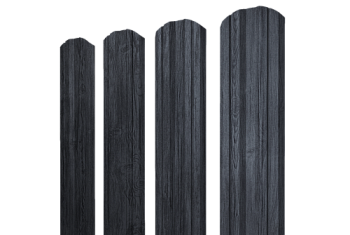 Штакетник Twin фигурный Grand Line 0,45 Print Premium Grey Wood TwinColor