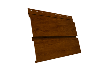Софит металлический Квадро Брус Grand Line без перфорации 0,45 Print-Double Premium с пленкой Golden Wood Intense F
