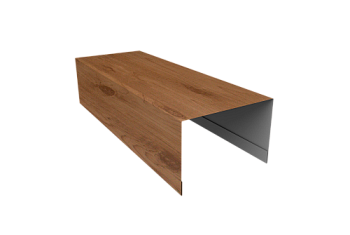 Крышка для забора из сайдинга Квадро Брус, Вертикаль Grand Line 0,45 Print Premium Pine Wood Fresh (2,54м)