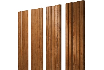 Штакетник Twin с прямым резом Grand Line 0,45 Print-Double Elite Golden Wood