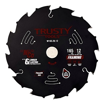 Диск пильный Trusty-Tools Framing быстрый рез 165х20 12T
