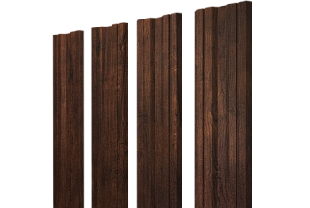 Штакетник Twin с прямым резом Grand Line 0,45 Print-Double Premium Cherry Wood Dark F