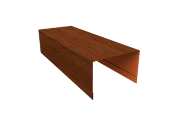 Крышка для забора из сайдинга Квадро Брус, Вертикаль Grand Line 0,45 Print Premium Rowan Wood Intense FTC (2,54м)
