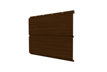 Софит металлический ЭкоБрус new Grand Line без перфорации 0,45 Print Elite с пленкой Choco Wood TwinColor