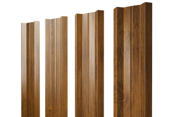 Штакетник М-образный A с прямым резом Grand Line 0,45 Print Elite Golden Wood TwinColor