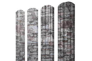 Штакетник Twin фигурный Grand Line 0,45 Print Elite Fine Stone TwinColor