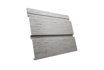 Софит металлический Квадро Брус Grand Line без перфорации 0,45 Print Elite с пленкой Snow Wood TwinColor