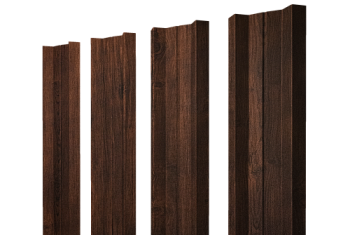 Штакетник М-образный A с прямым резом Grand Line 0,4 Print Premium Cherry Wood Dark FTC