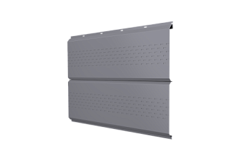 Софит металлический ЭкоБрус new Grand Line c перфорацией 0,45 Drap TX с пленкой RAL 7004 сигнальный серый