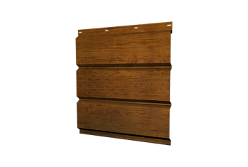 Софит металлический Классик Grand Line центральная перфорация 0,45 Print-Double Elite с пленкой Golden Wood
