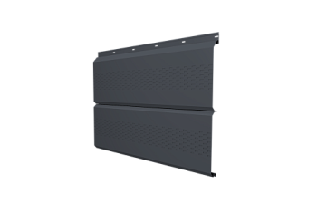 Софит металлический ЭкоБрус 0,345 Grand Line с перфорацией 0,5 Satin Matt TX RAL 7024 мокрый асфальт